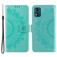 Θήκη με πτερύγιο για Motorola Moto E13, Mandala Flower, πράσινη