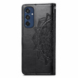 Θήκη με πτερύγιο για Samsung Galaxy M35, Mandala, μαύρη