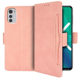 Θήκη με πτερύγιο για Motorola Moto E32 4G, Card Slot, ροζ