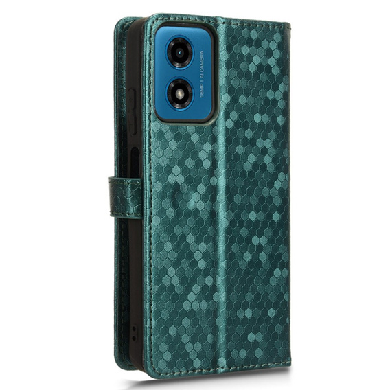 θήκη πτερύγιο για Motorola Moto G24 / G24 Power / G04, Wallet Rhombus, πράσινη