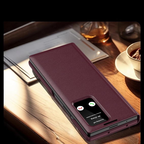 Αναδιπλούμενη θήκη για Samsung Z Fold6 5G, Smart View Wallet, μπορντό