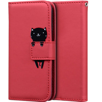 Θήκη με πτερύγιο για Xiaomi Redmi Note 8 Pro, Wallet Cat, κόκκινη