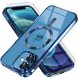 Θήκη για iPhone 12, Electro MagSafe, μπλε + Γυαλί για την οθόνη