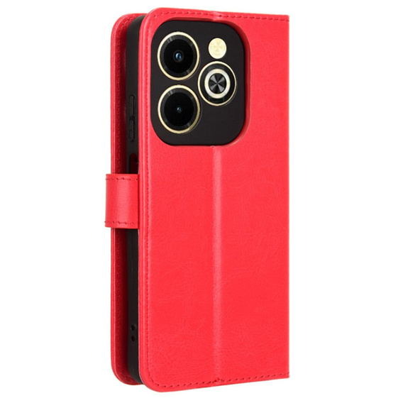 Θήκη με πτερύγιο για Infinix Hot 40i, Crazy Horse Wallet, κόκκινη