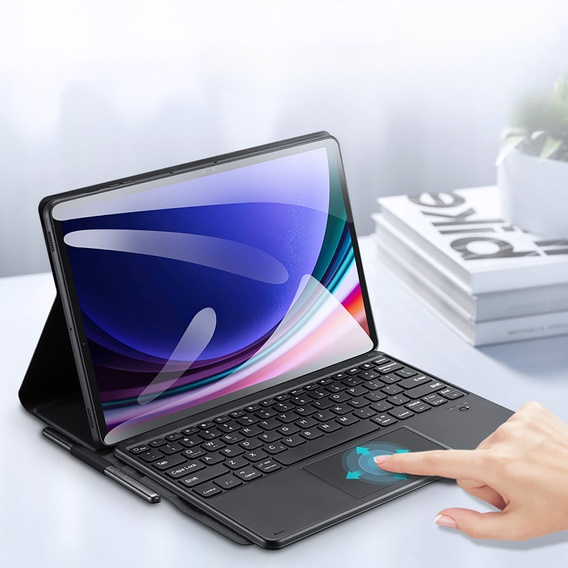 Θήκη + πληκτρολόγιο Samsung Galaxy Tab S9 Ultra, Dux Ducis TouchPad Leather Pen Slot, μαύρη