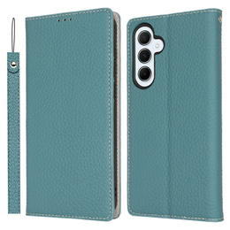 Θήκη με πτερύγιο για Samsung Galaxy S25+ Plus, Litchi Skin Grain, μπλε