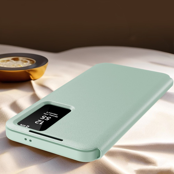 Αναδιπλούμενη θήκη για Samsung Galaxy A55 5G, Smart View Wallet, πράσινη