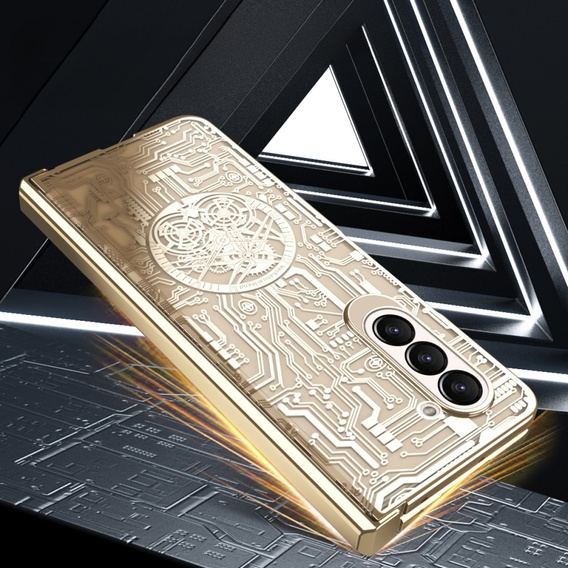 Θήκη για Samsung Galaxy Z Fold 5 5G, Mechanical Legend, χρυσή