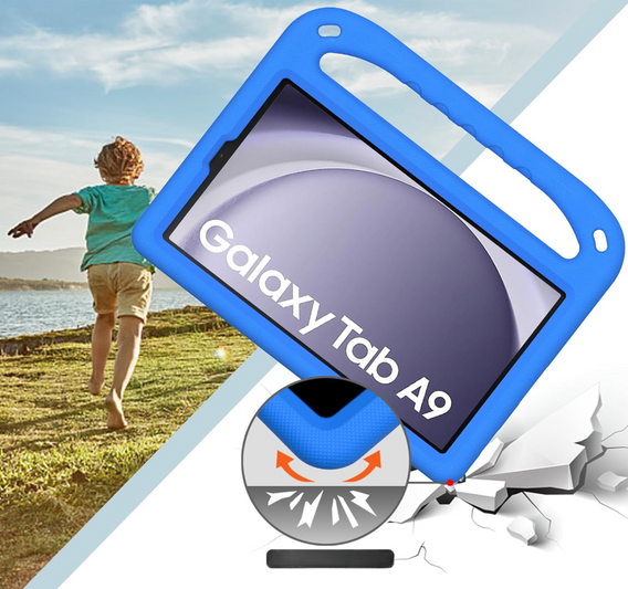 Παιδική θήκη για Samsung Galaxy Tab A9, παιδική θήκη με λαβή, μπλε