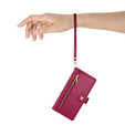 Θήκη με πτερύγιο για Samsung Galaxy S25, Wallet Zipper Pocket, κόκκινη