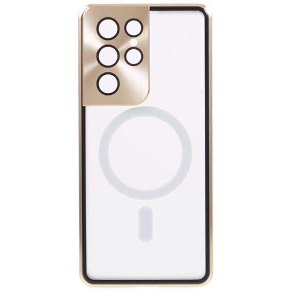 Μαγνητική θήκη MagSafe Dual Glass για Samsung Galaxy S21 Ultra, χρυσή