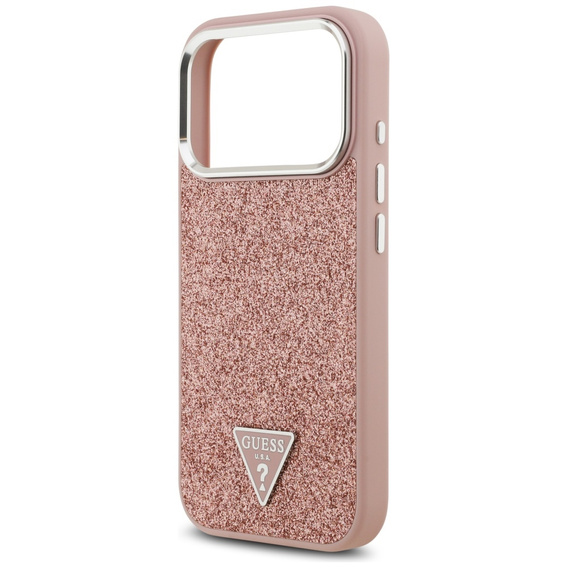 GUESS Glitter Triangle Logo MagSafe θήκη για iPhone 17 Pro