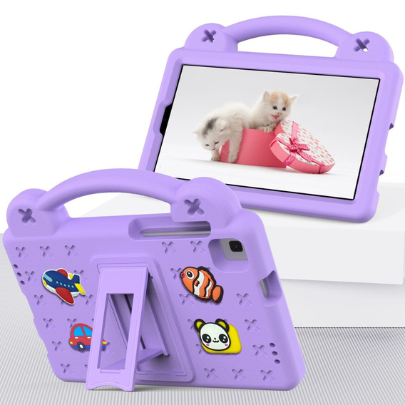 Παιδική θήκη για Samsung Galaxy Tab A7 Lite 8.7 T220/T225, Cute Patterns, με βάση, μωβ