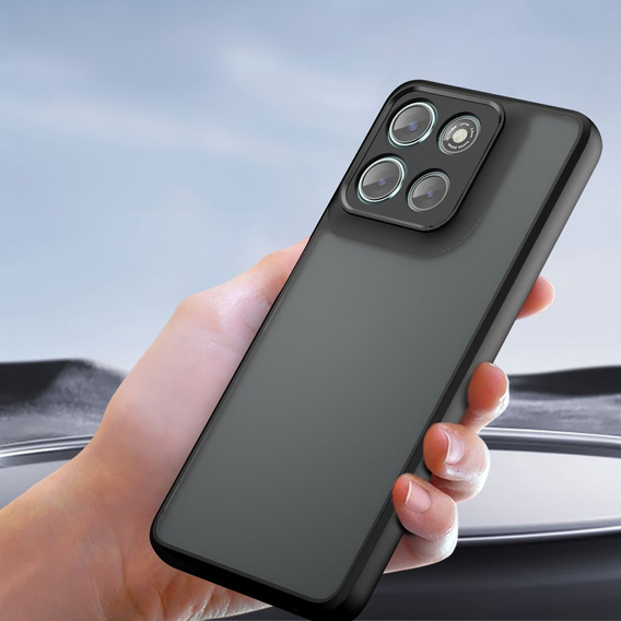 Θήκη για Xiaomi Redmi 15 5G / 4G, με προστασία κάμερας, διάφανη με μαύρες πλευρές