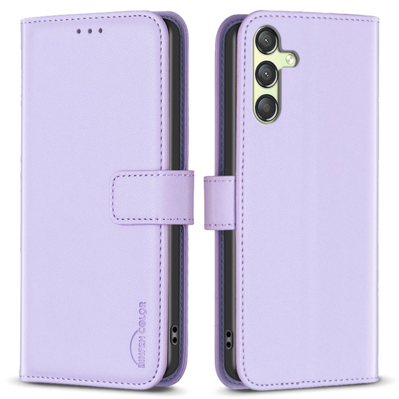 Θήκη με πτερύγιο για Samsung Galaxy A25 5G, BINFEN Wallet, μωβ + γυαλί 9H 