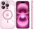 Θήκη για iPhone 16 Pro, ERBORD Glitter MagSafe, ροζ + Γυαλί οθόνης