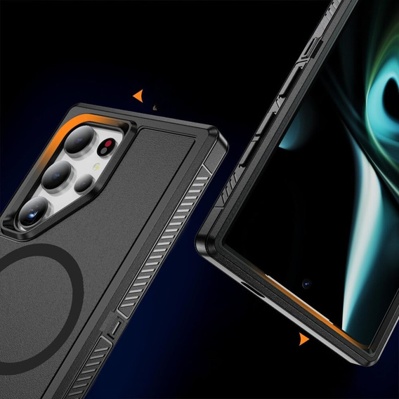 Θήκη με πλαίσιο για Samsung Galaxy S24 Ultra, για MagSafe, μαύρη