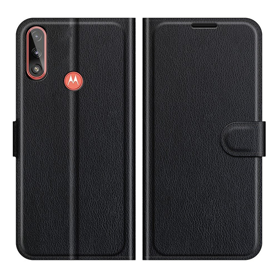 Θήκη με πτερύγιο για Motorola Moto E7 Power / E7i Power, Wallet Litchi Texture, μαύρη