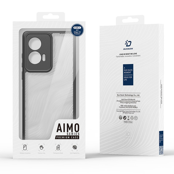 θήκη DuxDucis για το Motorola Edge 50 Fusion 5G, Aimo Case, διαφανής / μαύρη