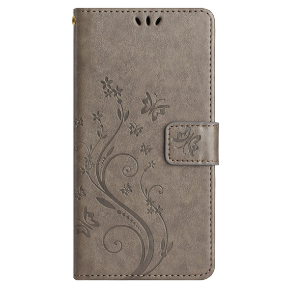 Θήκη με πτερύγιο για Xiaomi Redmi Note 13 Pro+, Butterfly, γκρι