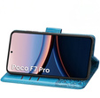 Θήκη με πτερύγιο για Xiaomi Poco F7 Pro, Butterfly, μπλε
