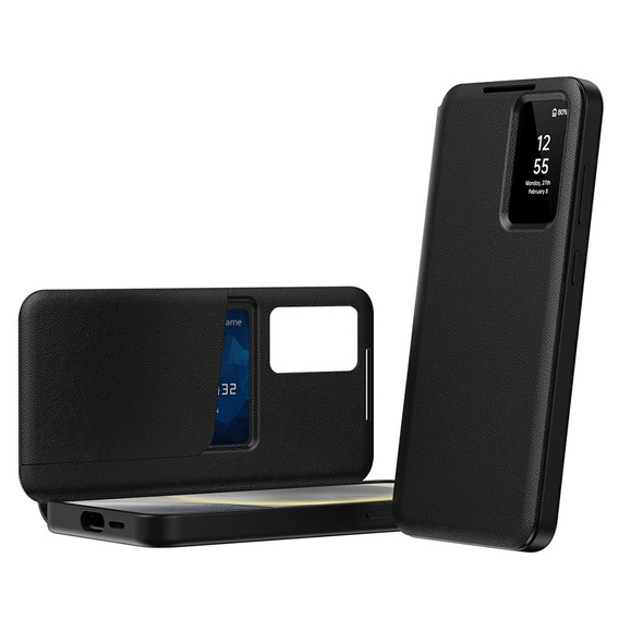 Αναδιπλούμενη θήκη για Samsung Galaxy S23 FE, Smart View Wallet, μαύρη