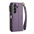 θήκη CASEME για Samsung Galaxy A55 5G, RFID Leather Wallet, με λουράκι ώμου, μωβ