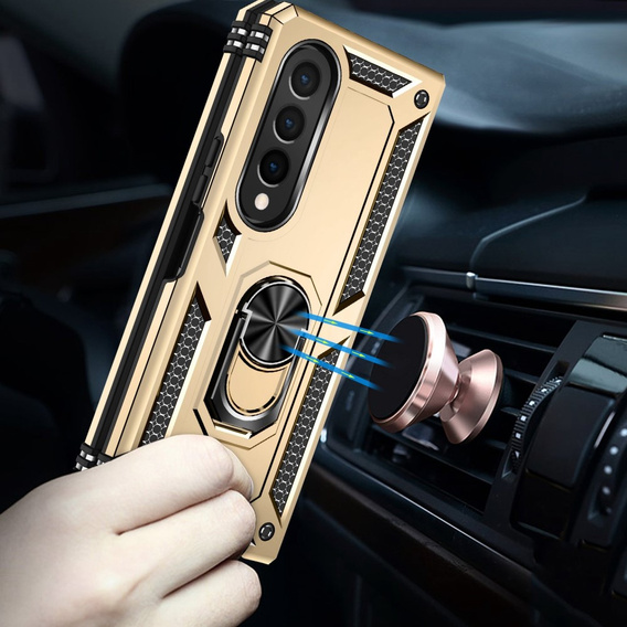 θωρακισμένη θήκη για Samsung Galaxy Z Fold 4 5G, Nox Case Ring, χρυσή