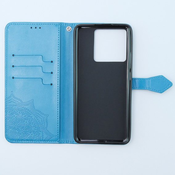 Θήκη με πτερύγιο για Xiaomi 13T / 13T Pro, Mandala, μπλε