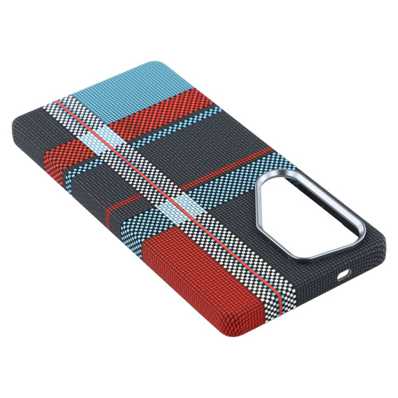 Θήκη για Samsung Galaxy S25 Ultra, ανθρακονήματα MagSafe, μπλε / κόκκινο