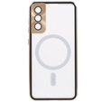 Μαγνητική θήκη MagSafe Dual Glass για Samsung Galaxy S21, χρυσή