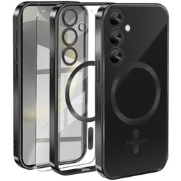 Θήκη για Samsung Galaxy S24, Electro MagSafe, μαύρη + Γυαλί για την οθόνη