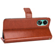 Θήκη με πτερύγιο για Oppo A98 5G, Crazy Horse Wallet, καφέ
