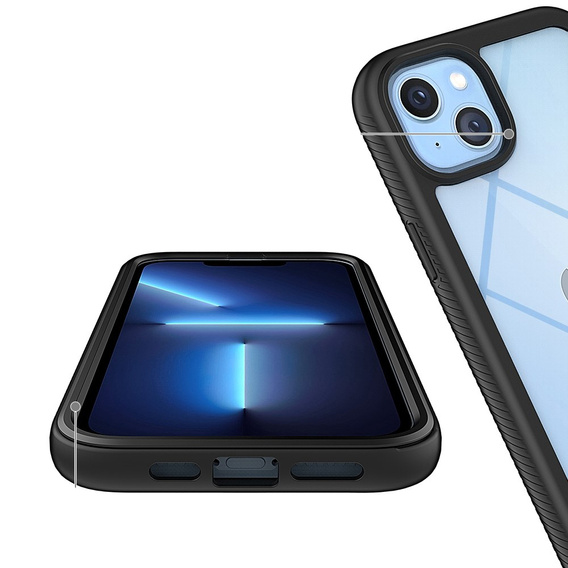 Θήκη για iPhone 14, Shockproof, με μεμβράνη, μαύρη