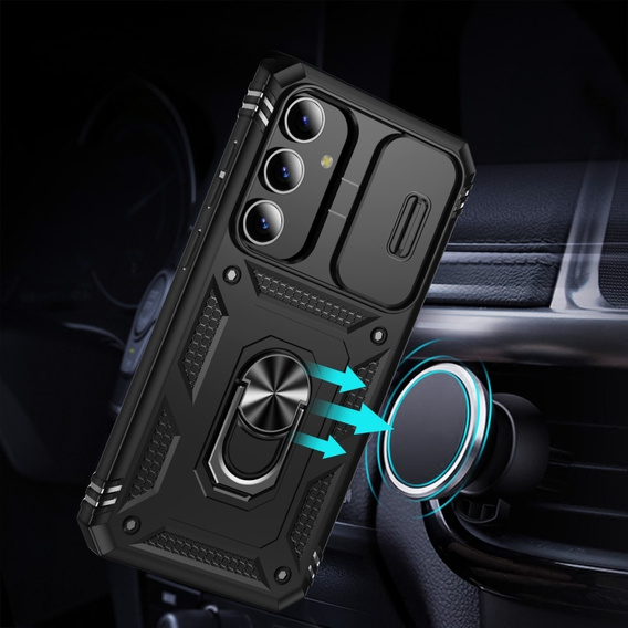 Θήκη για Samsung Galaxy S24+ Plus, CamShield Slide, μαύρη