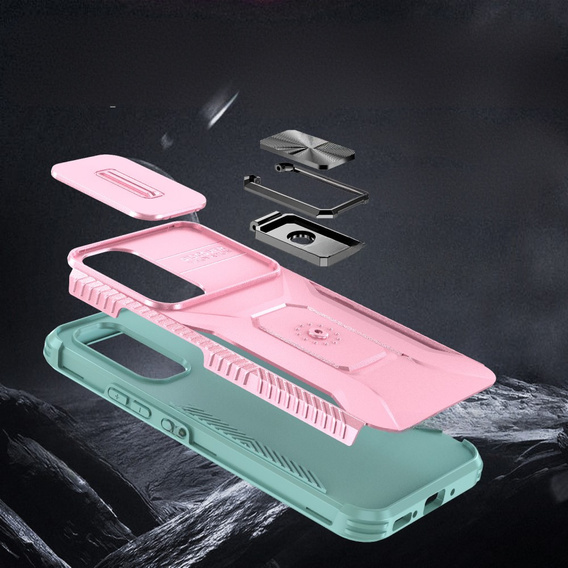 Θωρακισμένη θήκη για Samsung Galaxy A54 5G, θωρακισμένο Slide Ring, ροζ