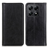 Θήκη για Xiaomi 14T Pro, Wallet Litchi Leather, μαύρη