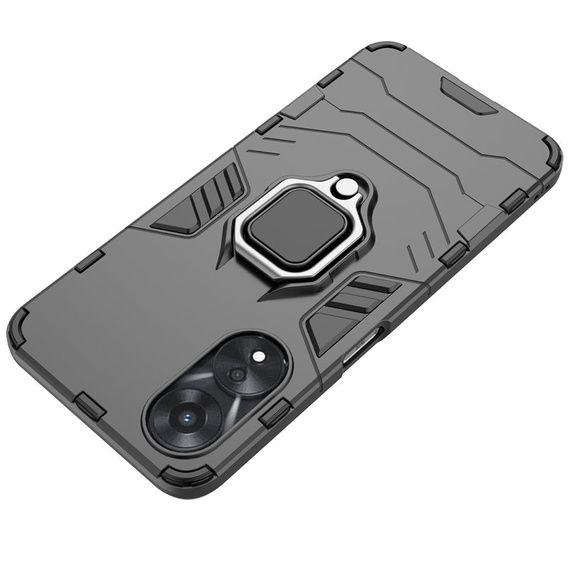 Θήκη για Oppo A78 5G, Kickstand Ring, μαύρη