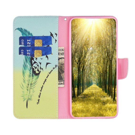 Θήκη με πτερύγιο για Nokia C12 4G, Wallet, feather, μπλε