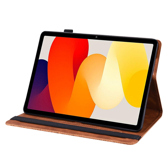 θήκη με πτερύγιο για Xiaomi Redmi Pad SE 11", flower, καφέ