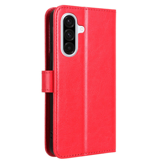 Θήκη με πτερύγιο για Samsung Galaxy A56, Crazy Horse Wallet, κόκκινη