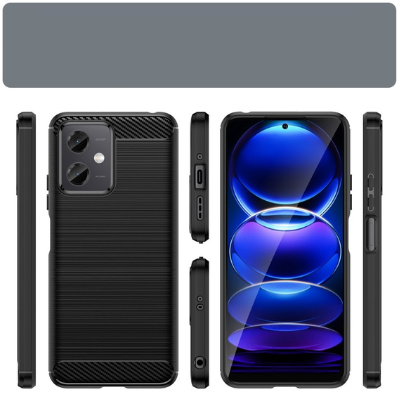 Θήκη για Xiaomi Redmi Note 12 5G / POCO X5 5G, Carbon, μαύρη