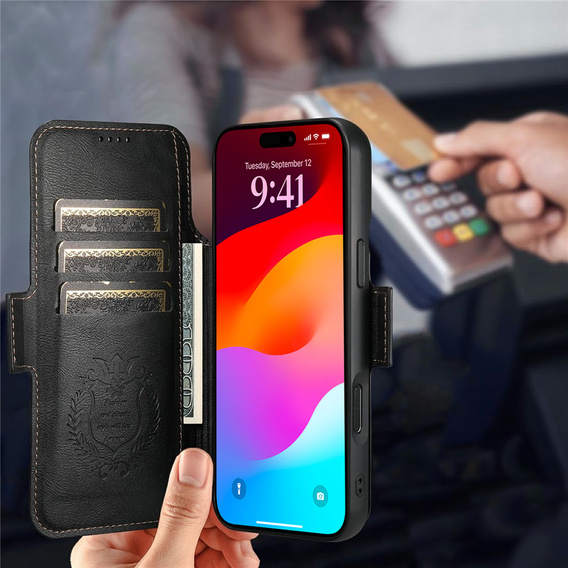 Αναδιπλούμενη θήκη 2 σε 1 για iPhone 17 Pro Max, SUTENI, για MagSafe, μαύρο