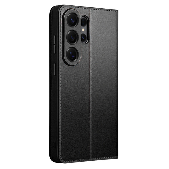 Δερμάτινη θήκη με πτυσσόμενο κάλυμμα Wallet Qialino για Samsung Galaxy S26 Ultra, μαύρη