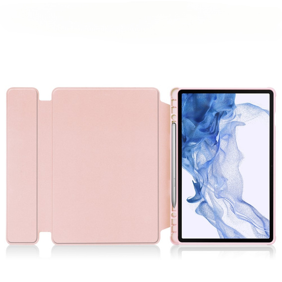 Θήκη πληκτρολογίου για Samsung Galaxy Tab S9, Rotary 360° Leather, ροζ rose gold