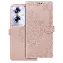 Θήκη με πτερύγιο για Oppo A79 5G, Mandala, ροζ rose gold