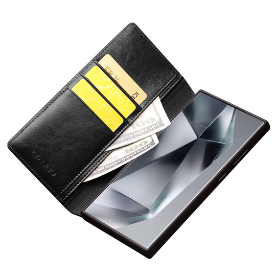 QIALINO Δερμάτινη θήκη πορτοφολιού με πτερύγιο για Samsung Galaxy S24 Ultra