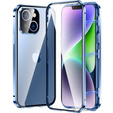 θήκη για το iPhone 15 Plus, Magnetic Dual Glass, μπλε