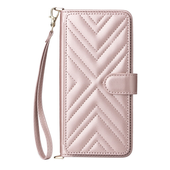 Θήκη με πτερύγιο για Oppo Reno 13 Pro 5G, Crossbody Leather Wallet, ροζ