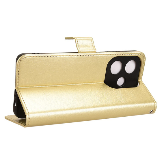 Θήκη με πτερύγιο για Oppo A40 / Oppo A40m, Crazy Horse Wallet, χρυσή